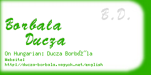 borbala ducza business card